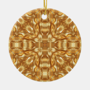 Lovely golden abstract pattern ceramic ornament