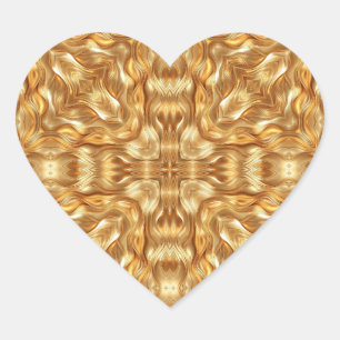 Lovely golden abstract pattern heart sticker