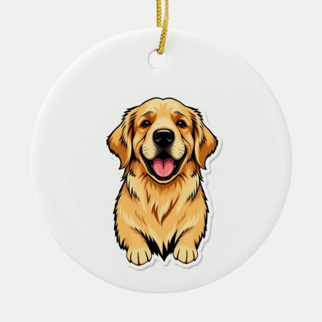 Lovely Golden Retriever Ornament (Front)