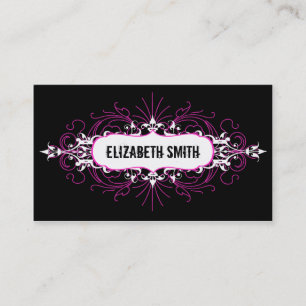 Lovely Gothic Business Card Pink/Black