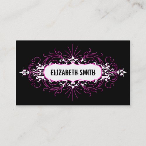Lovely Gothic Business Card Pink/Black