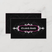 Lovely Gothic Business Card Pink/Grey (Front/Back)