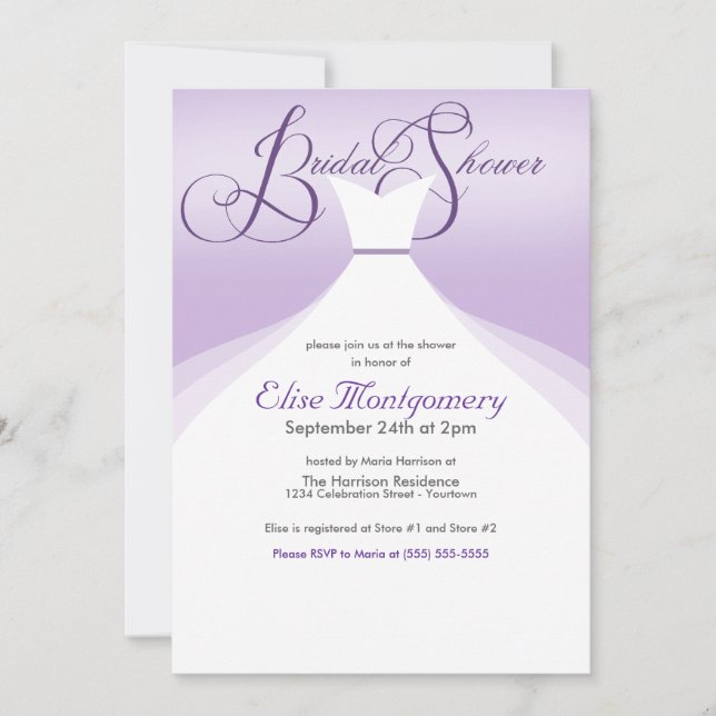 Lovely Gown Bridal Shower Invitations (Front)