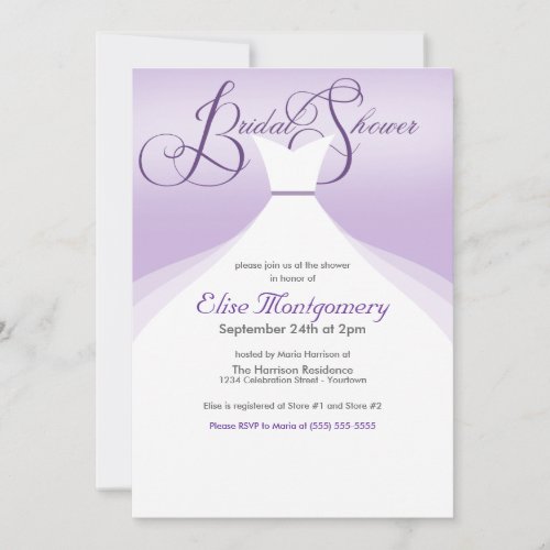 Lovely Gown Bridal Shower Invitations