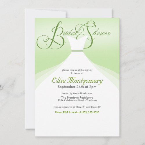 Lovely Gown Bridal Shower Invitations