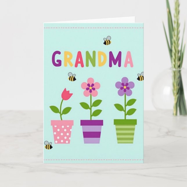 Lovely Grandmas Day Garden Card (Front)