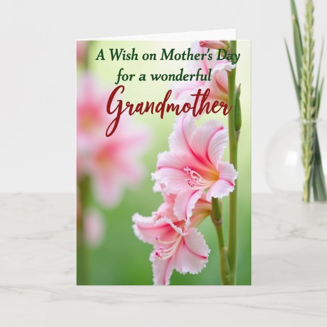 Lovely Grandmother Wish Card (Front)