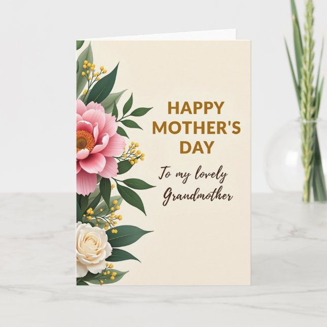 Lovely Grandmothers Floral Card (Front)
