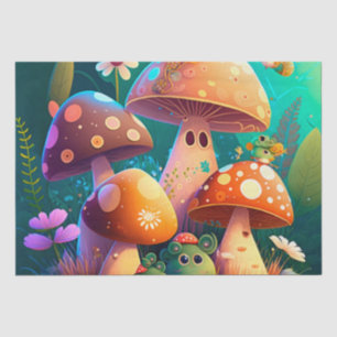 Lovely green cute baby muchrooms tissue paper