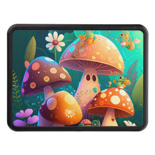 Lovely green cute baby mushrooms    hitch cover