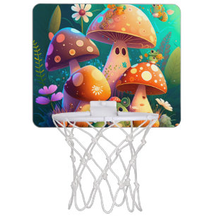 Lovely green cute baby mushrooms mini basketball hoop
