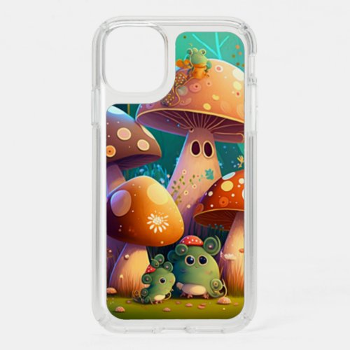 Lovely green cute baby mushrooms       speck iPhone 11 case