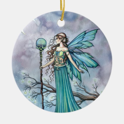 Lovely Green Fairy Ornament by Molly Harrison