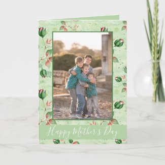 Lovely Green Floral Happy Mother's Day Photo 