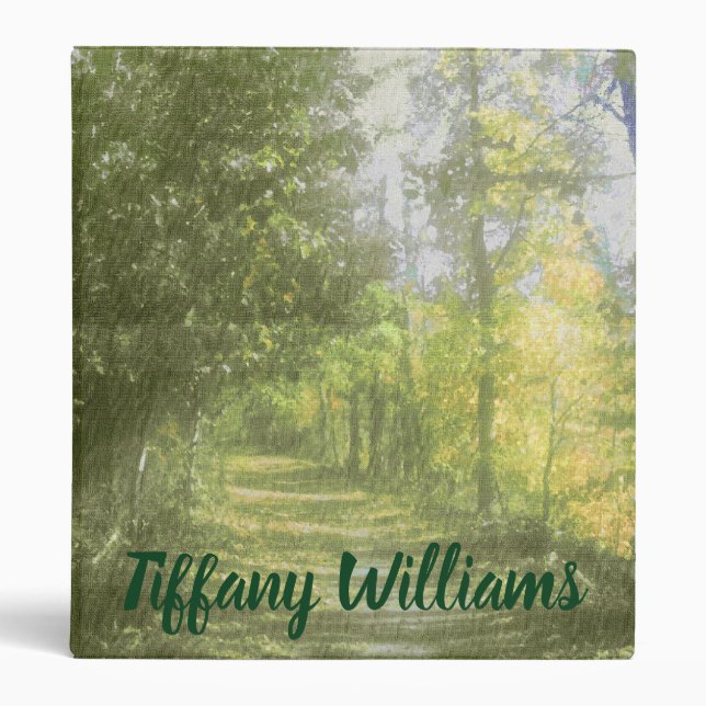 Lovely Green Forest Oil Painting Canvas Binder (Front)