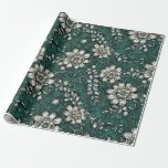 Lovely Green & White Beaded Floral Wrapping Paper<br><div class="desc">Give your recipients your best. Use this lovely, sophisticated, print "jeweled" with no actual glitter, foil, feathers, velvet or beading, high-quality gift wrap with a grid back for easy cutting. You'll appreciate the ease of use and your recipients will love its elegant beauty. Good for all occasions and holidays, very...</div>