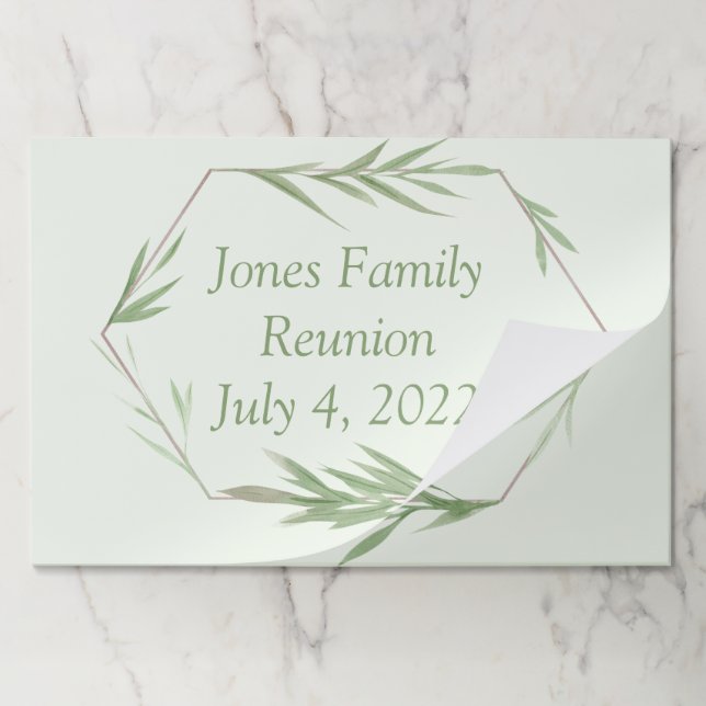 Lovely greenery custom family reunion placemats (Folded)