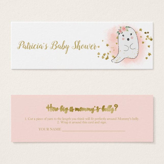 Lovely Halloween Baby Shower Measure Belly Card (Front & Back)