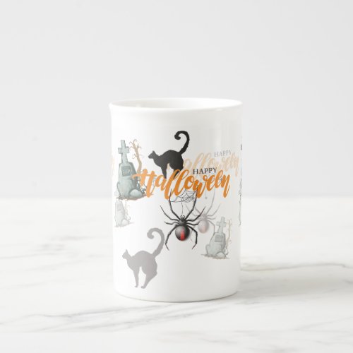 Lovely Halloween Seamless Pattern Bone China Mug