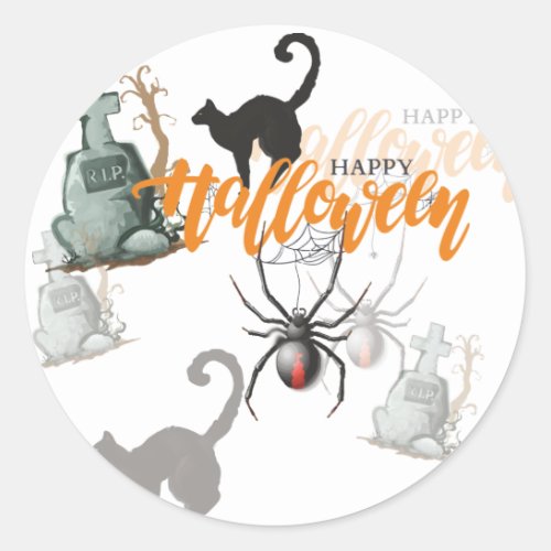 Lovely Halloween Seamless Pattern Classic Round Sticker