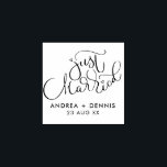 Lovely Hand Lettered Just Married Rubber Stamp<br><div class="desc">Personalized "Just Married" rubber stamp featuring elegant hand lettering. A perfect accent to your wedding announcements.</div>