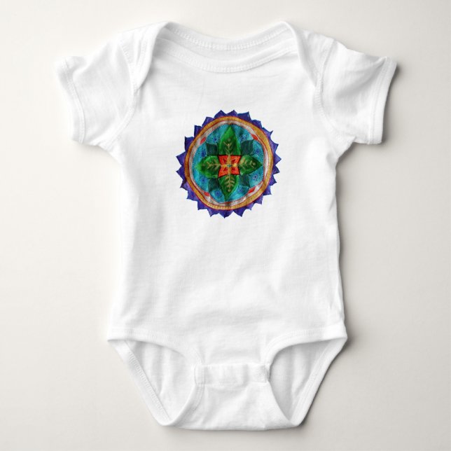 Lovely hand painted mandala Baby Jersey Bodysuit, Baby Bodysuit (Front)