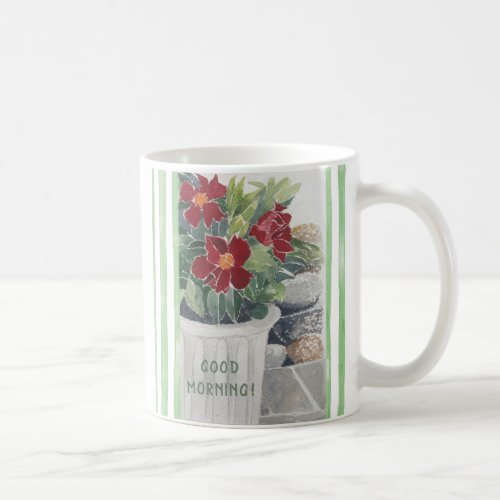 LOVELY HAND PAINTED WATERCOLOR FLOWERS  COFFEE MUG