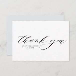 lovely handwritten script wedding thank you card