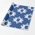 Lovely Hanukkah Doves Wrapping Paper<br><div class="desc">A great gift wrapping paper for Hanukkah,  this design features a blue background with lovely white doves and the star of David.  Choose from a variety of sizes and paper textures.  Personalize yours today!  

Hanukkah pattern design:  AMBillustrations 
http://www.etsy.com/shop/AMBillustrations/</div>