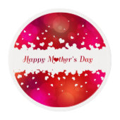 Lovely Happy Mother's Day Hearts Edible Frosting Rounds (Front)
