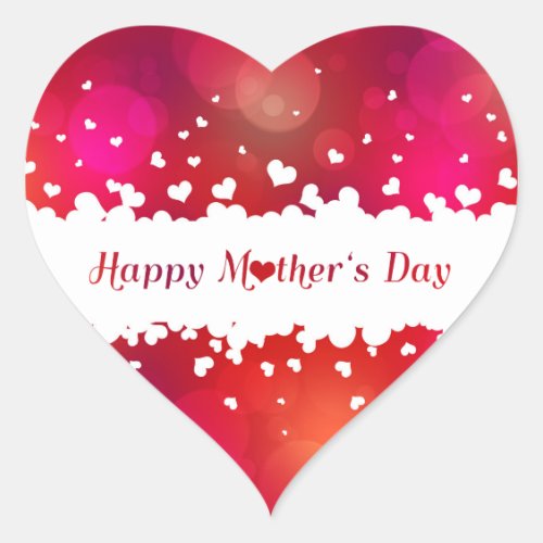 Lovely Happy Mothers Day Hearts Heart Sticker