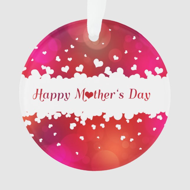 Lovely Happy Mother's Day Hearts Ornament (Front)