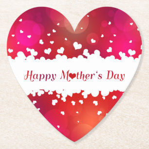 Lovely Happy Mother's Day Hearts Paper Coaster