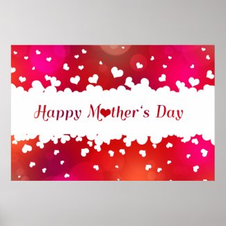 Lovely Happy Mother's Day Hearts Poster