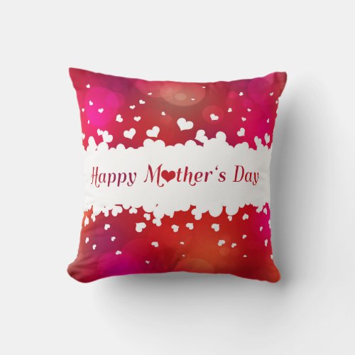 Lovely Happy Mothers Day Hearts Throw Pillow