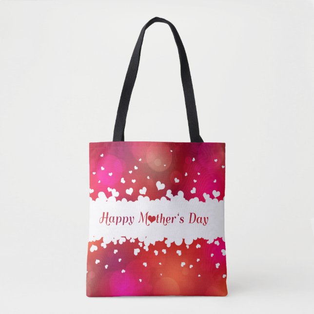 Lovely Happy Mother's Day Hearts Tote Bag (Front)