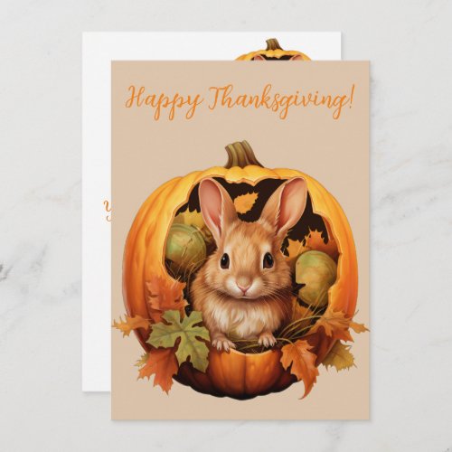 Lovely Happy Thanksgiving Bunny Watercolor Cards