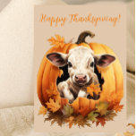 Lovely Happy Thanksgiving Calf Watercolor Cards