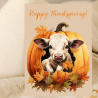 Lovely Happy Thanksgiving Calf Watercolor Cards