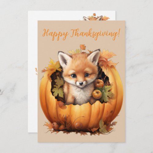 Lovely Happy Thanksgiving Fox Watercolor Cards