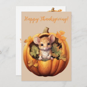 Lovely Happy Thanksgiving Mouse Watercolor Cards