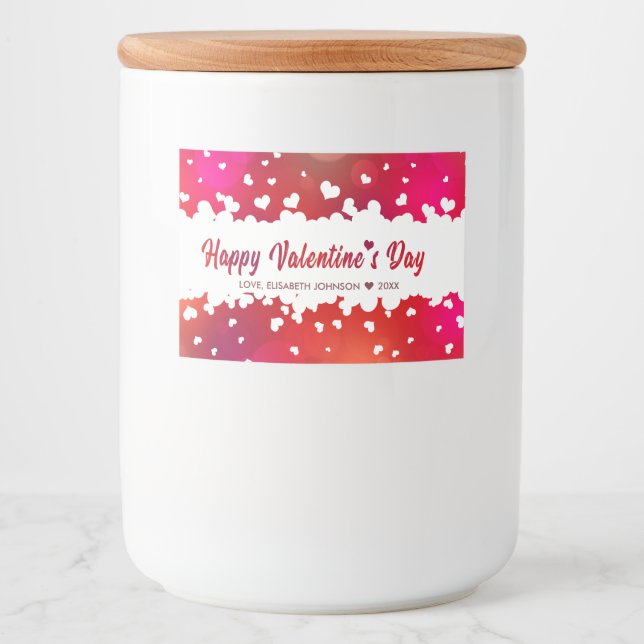 Lovely Happy Valentine's Day Hearts - Food Label (Front)