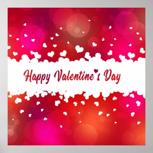 Lovely Happy Valentines Day Hearts _ Poster Print