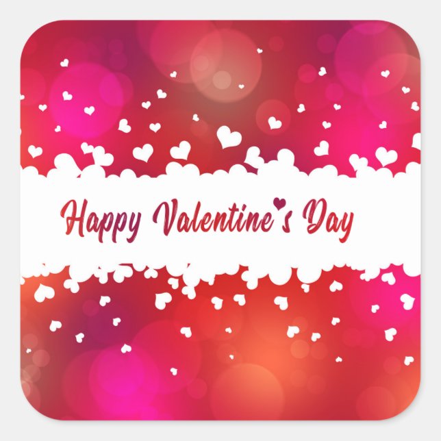 Lovely Happy Valentine's Day Hearts - Sticker (Front)