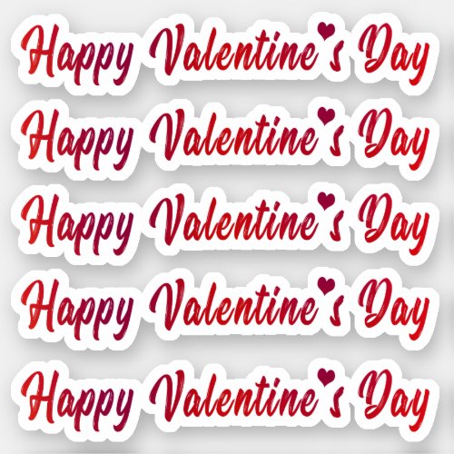 Lovely Happy Valentines Day Typography Lettering Sticker