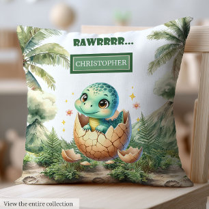 Lovely Hatching Soon Baby Dinosaur Personalized Throw Pillow