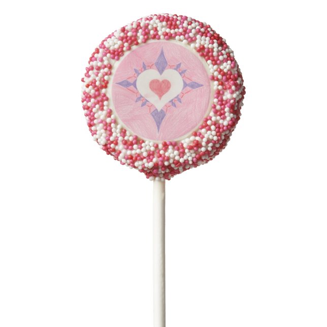 Lovely Heart Chocolate Dipped Oreo Pop (Zoomed)