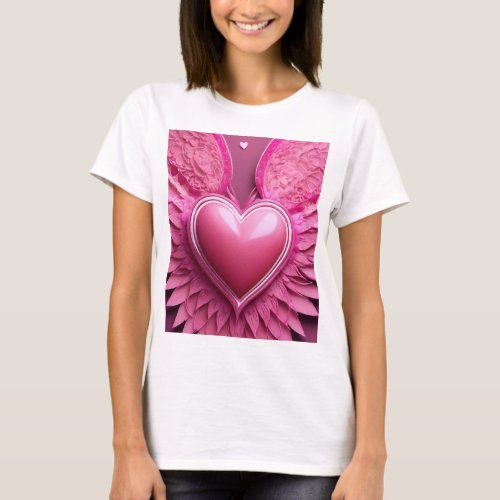 lovely Heart Design Blouse womens T_shirts 