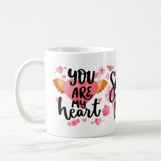 Lovely Heart Design With Bold Love Quotes Coffee Mug