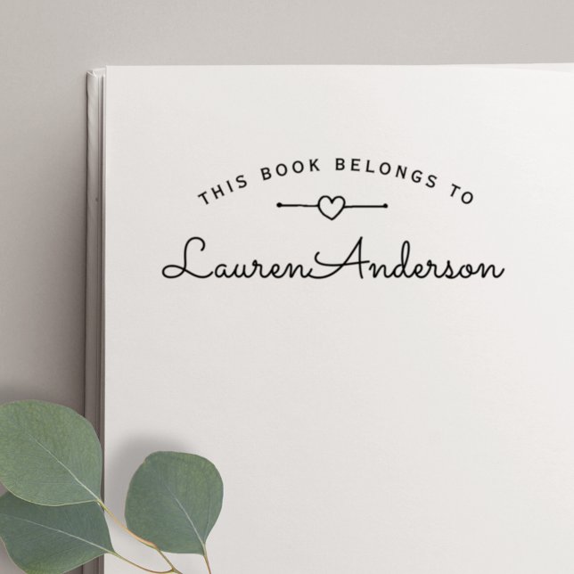 Lovely Heart Handmade Book Belongs to Bookplate Self-inking Stamp (Creator Uploaded)